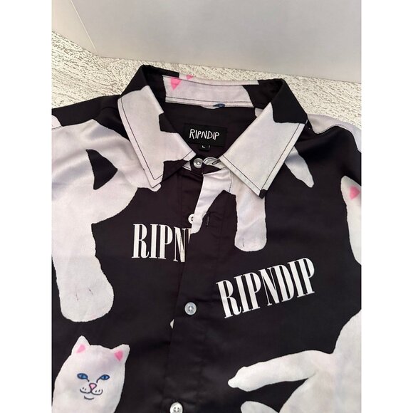 Ripndip 1 of 1 plush prototype one of a kind nylon button down large - Picture 2 of 4